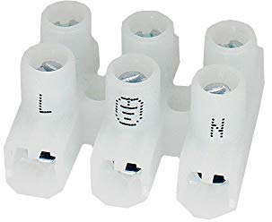 Set Lüsterklemme Mini 1,5 mm² 3plg. 18x22x14 mm 5 Stück mit Beschriftung L+Erde+N 450V transparent