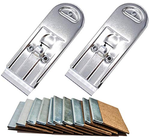 WEKOIL Razor Blades Metal Scraper Tool Pull Push Glass Scraper Stove Top Scraper Window Ceramic Scraper with10 PCS Single Edge Replacement Scraper Blades Removing Decal Label Residue Sticker,Silver