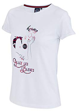 Allez Les Bleus T-Shirt Frankreich – Offizielle Kollektion Damen – M, weiß