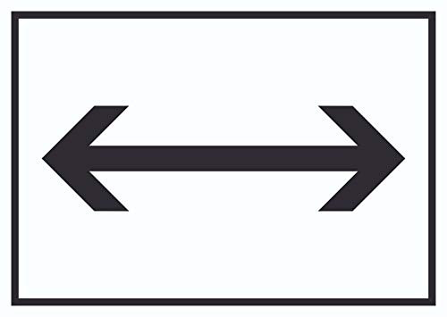 HB-Druck Richtungspfeil rechts Links Schild waagerecht schwarz Weiss Pfeil A5 (148x210mm)