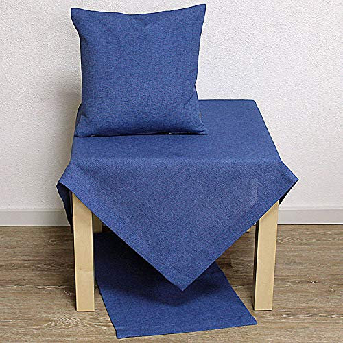 Hossner Tischläufer Danubio Uni blau 50x150cm Baumwollmischung