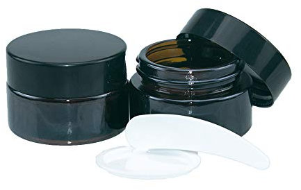 10pcs 20ml Pots en Verre Ambre Vider bouteille Exemplissable Bouteille DIY Récipient Cosmétique Bouteille Vide Bouteille en Verre avec Couvercle Couvercle à Visser Noir et Liners (20ml)