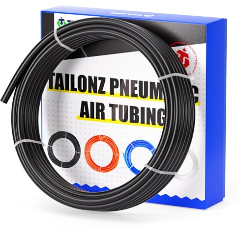 TAILONZ PNEUMATIC Schwarz 8mm OD 10 Meters PU Air Tubing Pipe Hose Pu Air Hose for Air Line Tubing or Fluid Transfer Tubing
