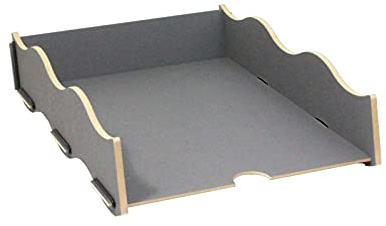 Werkhaus SON 106629 Ablagekorb mit Wellenrand Grau Briefkorb Briefablage Ablagebox