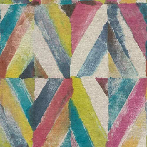 Rasch Tapeten 704051 aus der Kollektion Kalahari-Vliestapete in Grün, Beige, Pink und Blau mit Muster im Stil afrikanischer Textilmalerei-10,05m x 53cm (L x B) Tapete, Bunt