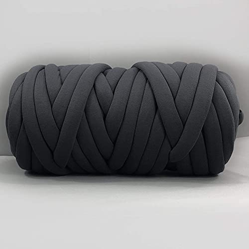 GULAKY Baumwollschlauchgarn Super Weich Dick für Handgemachte DIY Armstricken Decke Garn Merinowolle Alternative Wohnkultur Knotenkissen,Schwarz,3lb=1.36kg