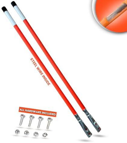 91,4 cm Länge – reflektierende, universelle, unzerbrechliche orangefarbene Schneepflugführungsmarkierungen, Stahldraht innen (2)