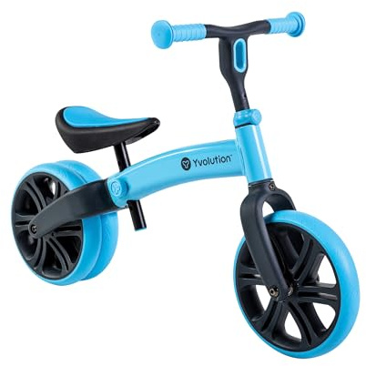 Y-Volution Velo Junior-Laufrad für Kleinkinder, 22,9 cm (9 Zoll) Rad, kein Pedal, Trainingsrad für Kinder im Alter von 18 Monaten bis 4 Jahren (blau)