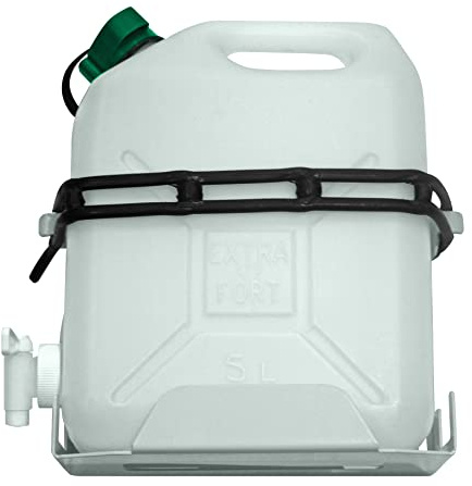 Tanica per lavello da 5 litri, con supporto, per auto, camion, camper, colore grigio, in plastica