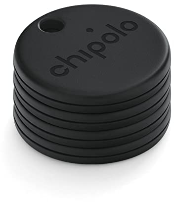 Chipolo ONE Spot - 4er Pack - Schlüsselfinder, Bluetooth Tracker - Funktioniert mit der Apple Wo ist? App (nur für iOS) Beinahe Schwarz