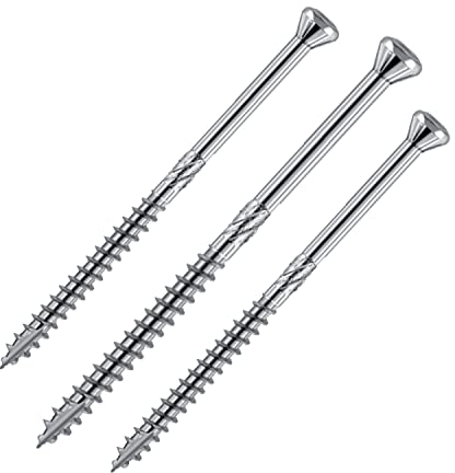 siwitec Terrassenschrauben 200 Stück mit Teilgewinde, Ø 4,5 x 60 mm, Edelstahl rostfrei, TORX - TX20 Paneelbefestiger Hartholz