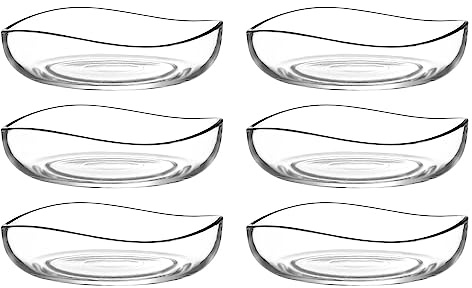 CLEARFEE Juego de 6 cuencos de cristal de alta calidad de 215 ml o 310 ml, cuencos de postre, aperitivos, cuencos de cristal (6 unidades, 195 ml)