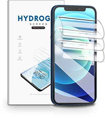 nvskvd Hydrogel Folie für iPhone 12 Pro Max, 3 Stück TPU Displayschutzfolie HD Klar, Flexibel Folie Fingerabdruck-ID Unterstützt, Schutzfolie Selbstheilend