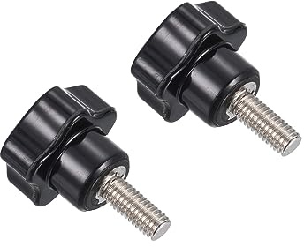QUARKZMAN x 2Stk M6x15mm Gewinde 25mm Durchm. Stern Kopf Schraube Klemmen | Knopf Griffe, Anzugsschraube Außengewinde, für Werkzeugmaschinen