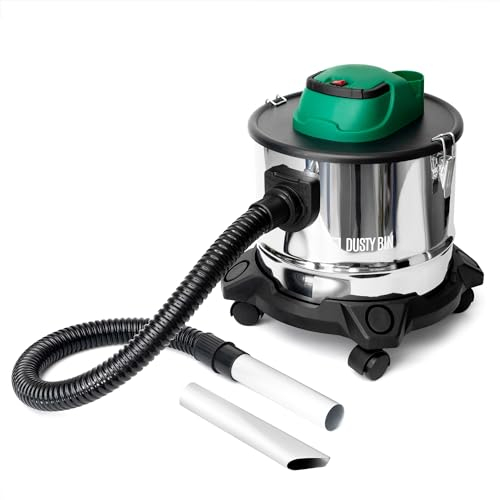 Dusty Bin DB17 Ash Vacuum Cleaner - Corded Hot Ash Vac for Fireplace, Outdoor BBQ Cleaner, Stove, Workshop, Log Burner or Chimney - HEPA Dual Filtration System, 15L Capacity Cylinder