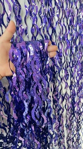 4 Stück Lila Lametta Vorhänge, 1x2m Glitzer Folien Fransen Lametta Vorhänge Metallic Party Vorhange Geburtstag Foto Hintergrund Glitzervorhänge Hochzeit Weihnachten Dekorationen Geburtstagsdeko