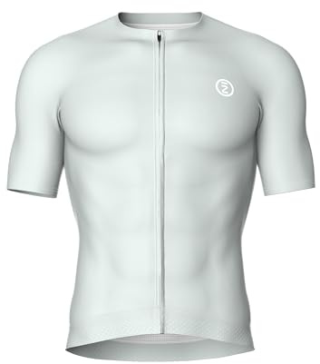 INBIKE Fahrradtrikot Herren Radtrikot Rennrad Trikot Fahrradbekleidung Summer Kurzarm mit 3 Taschen Men's Jesery Atmungsaktiv Elastisch UV-Protect Schnell Trocknend Grün,2XL