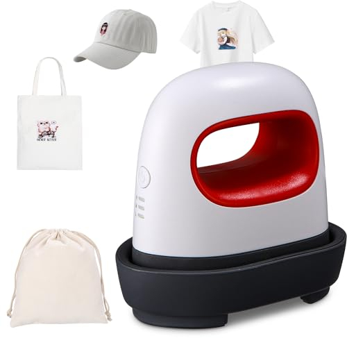 Mini Heizpresse, Plotter Maschine Transferpresse mit Isoliertem Sicherheitssockel, Bügelpresse für T-Shirts, Schuhe, DIY, Kleine HTV-Vinylprojekte