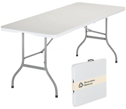 Skandika Klapptisch MASI | Gartentisch bis 200 kg belastbar, recyceltes HDPE-Material, Tisch klappbar, Stahlgestell, wetterfest, 180 cm, pflegeleicht | Balkontisch, Campingtisch