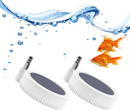 Holzsammlung Aquarium Luftstein, 2 Stück Aquarium Sauerstoffstein Größe 5cm, Sprudelstein für Teiche, Luftsteinscheibe Sprudler, Bubbles Sauerstoff Diffusor für Aquarien Fisch Tank und Reservoirs