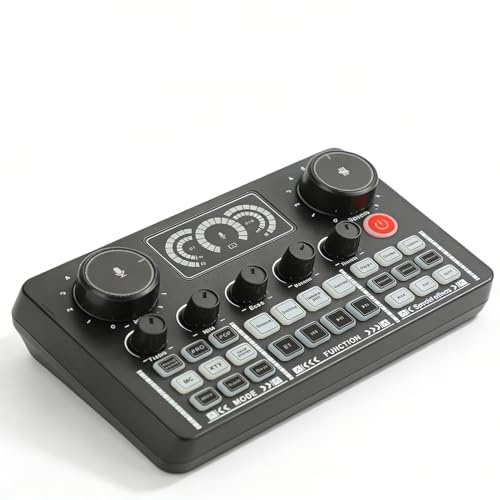 V8Live Sound Card, 5.0, Sound Effect Modes, Voice Change, 800mAh Battery, Lightweight and Portable, Home Studios Recording, DJ Mixer, Karaoke, Podcasts, Live Broadcasts, Gaming,