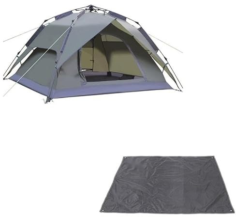 Campingzelt für 3 Personen, sofort aufklappbar, automatische Kuppelzelte, wasserdichtes Zelt mit Bodenplane, schneller Aufbau für die Familie (Farbe: 2-Wege-Olive) Safehappy