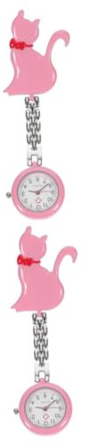 SAFIGLE 2 STK Taschenuhr spangenuhr Krankenschwester Uhr Krankenschwester Gesundheitsuhr Frauen schauen zu Damenuhren Digitaluhr Ansteck-Hängeuhr Krankenschwester Quarzuhr Rosa