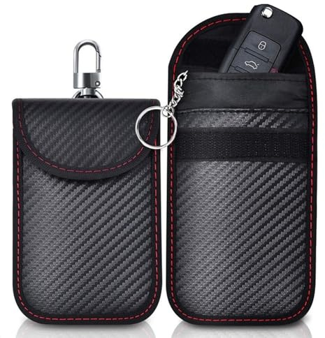 Car Key Signal Blocker Pouch (2 Pack) - RFID Faraday Cage Protection Bag