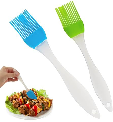 2 Pcs Silicone Pastry Brush Basting Brush Set,Heat Resistant OilBrush,Pastry BrushSilicone,Cooking Baking BrushSet for Cooking Kitchen Baking Barbecue,Food Stirring, Baking Cooking(2 Size)