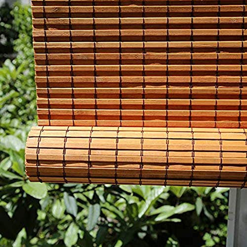 Bambus-Vorhang zum Aufrollen für Outdoor/Garten/Terrasse/Balkon, anpassbar, natürlicher Bambusvorhang mit Sicht- und Sonnenfilterung, 110 x 140 cm