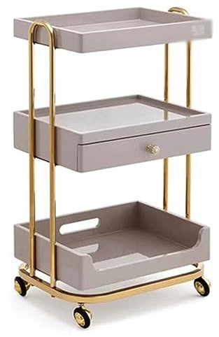 Frisierwagen mit Rollen, für Schlafzimmer, Badezimmer und Büro, 50 x 38 x 85 cm, Braun