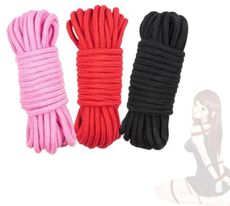 Confezione da 3 corde in morbido cotone di diversi colori