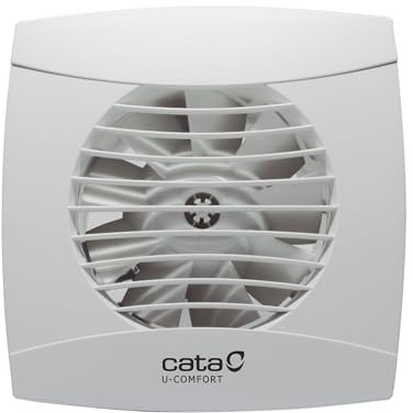Cata UC-8 STD Badventilator Klasse IPX2, maximale Durchflussmenge 70 m³/h, Wärmeschutz, Leistung 8 W, Ausgangsdurchmesser 80 mm, Spannung 220-240 W, 50-60 Hz, leise, umweltfreundlich, Weiß
