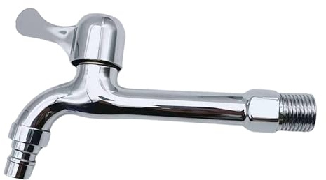 Wasserhahn Garten für Waschmaschine aus Edelstahl, Wasserhahn für Ausgussbecken, Wandmontage, Waschtischarmatur Armatur mit Standard-1/2-zoll-Anschlüssen, Wasserhahn für Zuhause, Garten.