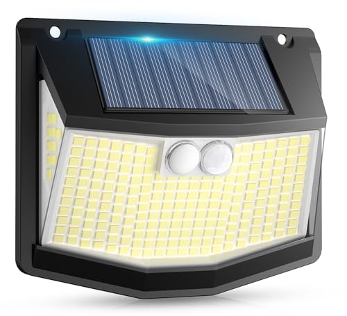 Luce Solare Esterni Rilevatore Movimento - 248 LED Luce Solare Esterna | Sensore, 3 Modalità, 270° Illuminazione, IP65 Impermeabile, Faretto da Esterno a Parete Applique per Giardino Garage, 1 Pezzi