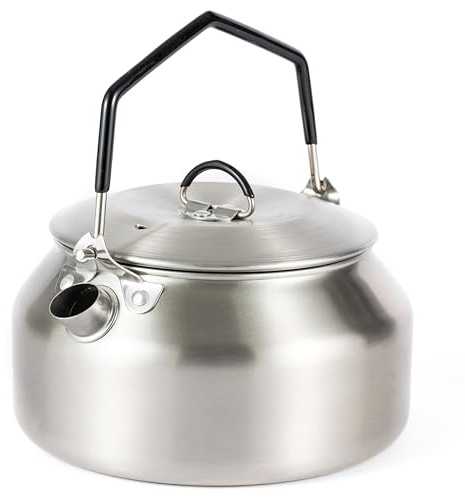 Hanseküche Edelstahl Wasserkessel | 16x15x10cm, 290g | Tragbarer Campingkessel für Outdoor & Zuhause | Robuster Teekessel, Wasserkocher, Teekanne – Perfekt für Camping & Trekking, Wandern