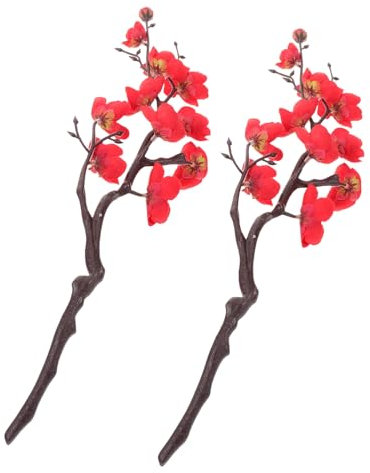 PAMINGONO 2pièces Fleurs De Prunier Artificielles Branches Décoratives pour Table Et Vase Ornement Naturel pour Intérieur Et Événements