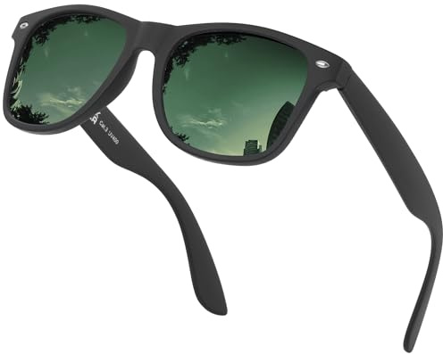 Opssaker Occhiali da Sole da Uomo Polarizzati - Protezione UV400 Occhiali Vintage Quadrati per Uomo Donna Guida Pesca
