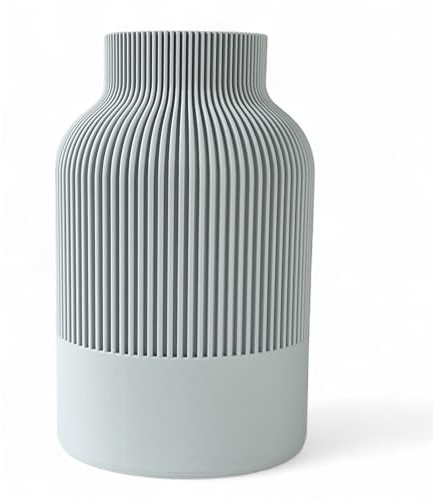 Skandinavische Blumenvase 20 cm – Unzerbrechliche Deko-Vase mit 3D-Struktur, Moderne Massive Vase für frische Blumen, Kunst- und Trockenblumen – Stilvolles Wohnaccessoire für Wohnzimmer, Küche & Büro