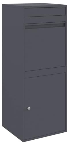 vidaXL Boîte de dépôt de colis Anthracite 41 x 38 x 103 cm Acier, Boîte aux lettres moderne pour jardin, rectangulaire, étanche, sécurité pour vos livraisons en extérieur