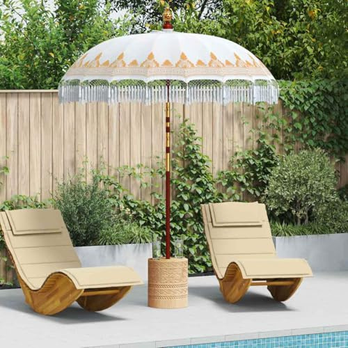 Générique Parasol balinais Crème (180-190) x 260 cm Coton et Bois Massif,Maison & Jardin,Pelouses & Jardins,Vie en extérieur,Parasols & voiles d'ombrage-42006452