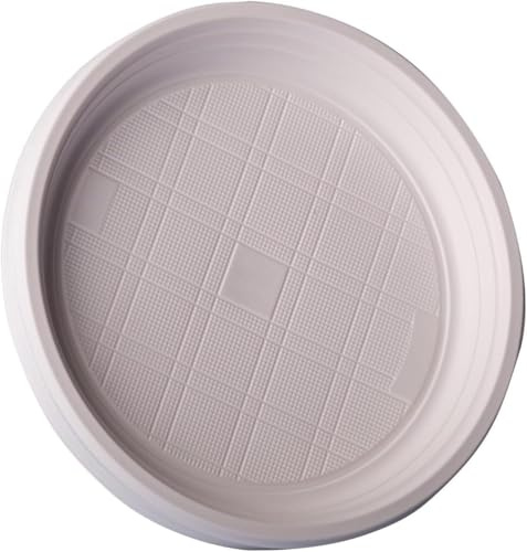 DETERMONDO Set 135 Piatti Piani Bianchi 22 cm, Riutilizzabili e Lavabili in Lavastoviglie Adatti per Microonde e Resistenti per Feste Bambini, Eventi e Catering