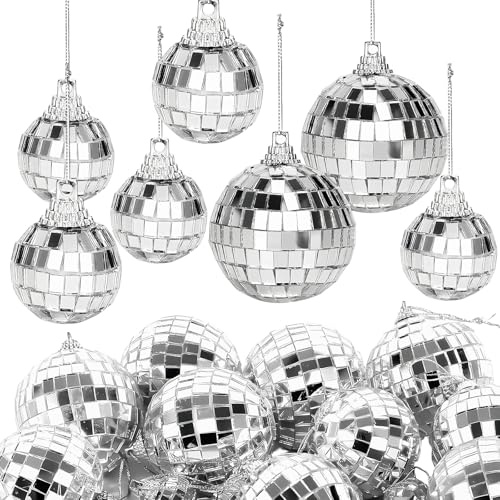 54 Stück Mini Discokugel Set, Diskokugel, Disco Kugel, 2cm 3cm 5cm, Discokugel Klein, Discokugeln, Geeignet für Christbaumschmuck, Tortendekoration, Hochzeiten, Geburtstagsfeiern, Bars