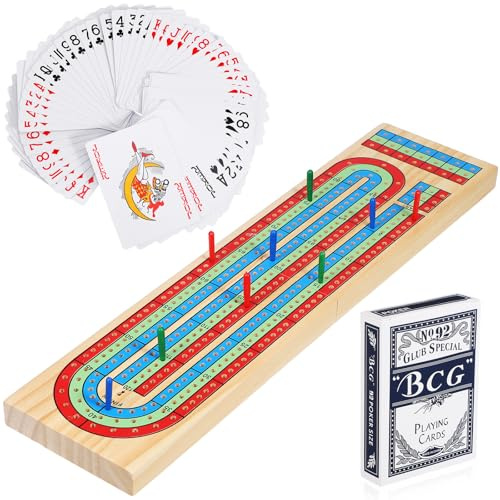 CHILDWEET Jeu de Société Cribbage Bois Massif Grand Format pour Fête Plateau Traditionnel et Léger Accessoires Inclus pour Rassemblements et Usage Quotidien