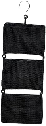 HouseVibe 3-Tier Wall Hanging Basket, Decorative Rope Basket for Wall Mounting, Space Saving Storage for Nursery Room Decor, Planters, and Organization- Black
