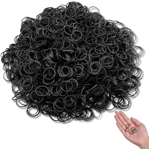 LABAOO 1000 Pack Elastic Hair Bands, Hair Elastics Bands, Small Rubber Band, Suitable for Braiding, Wedding Hairstyles and Other Related Uses