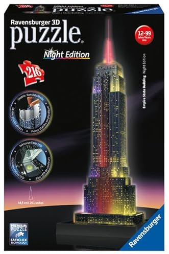 Empire State Building bei Nacht: Erleben Sie Puzzeln in der 3. Dimension!