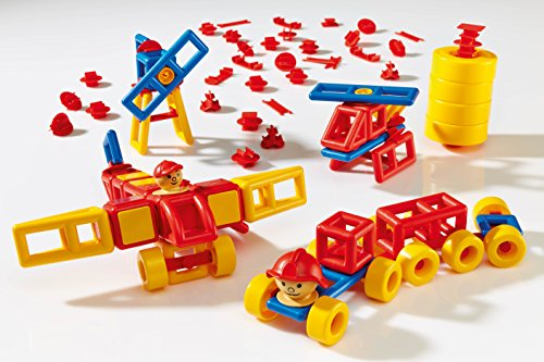 Plasticant Mobilo Standard-Set, 120 Teile - Kreatives Konstruktionsspielzeug made in Germany - bauen, spielen, lernen für Kinder 3 - 8 Jahre, Gelb , Rot , Blau
