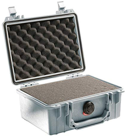 Peli Protector 1150 Professioneller Kamerakoffer, IP67 Wasserdicht, 3L Volumen, Silber, 1150-000-180E