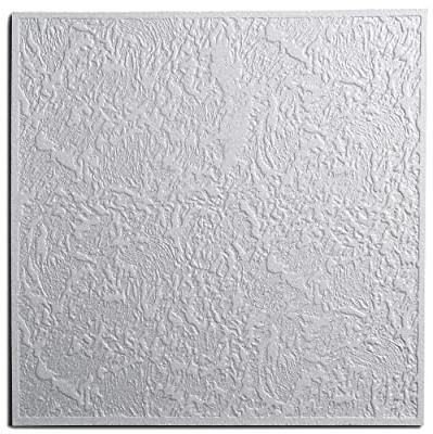 DECOSA Dalle de plafond Luxemburg - polystyrène - blanc - effet crépi - 50 x 50 cm - 8 sachets (=16 m2)